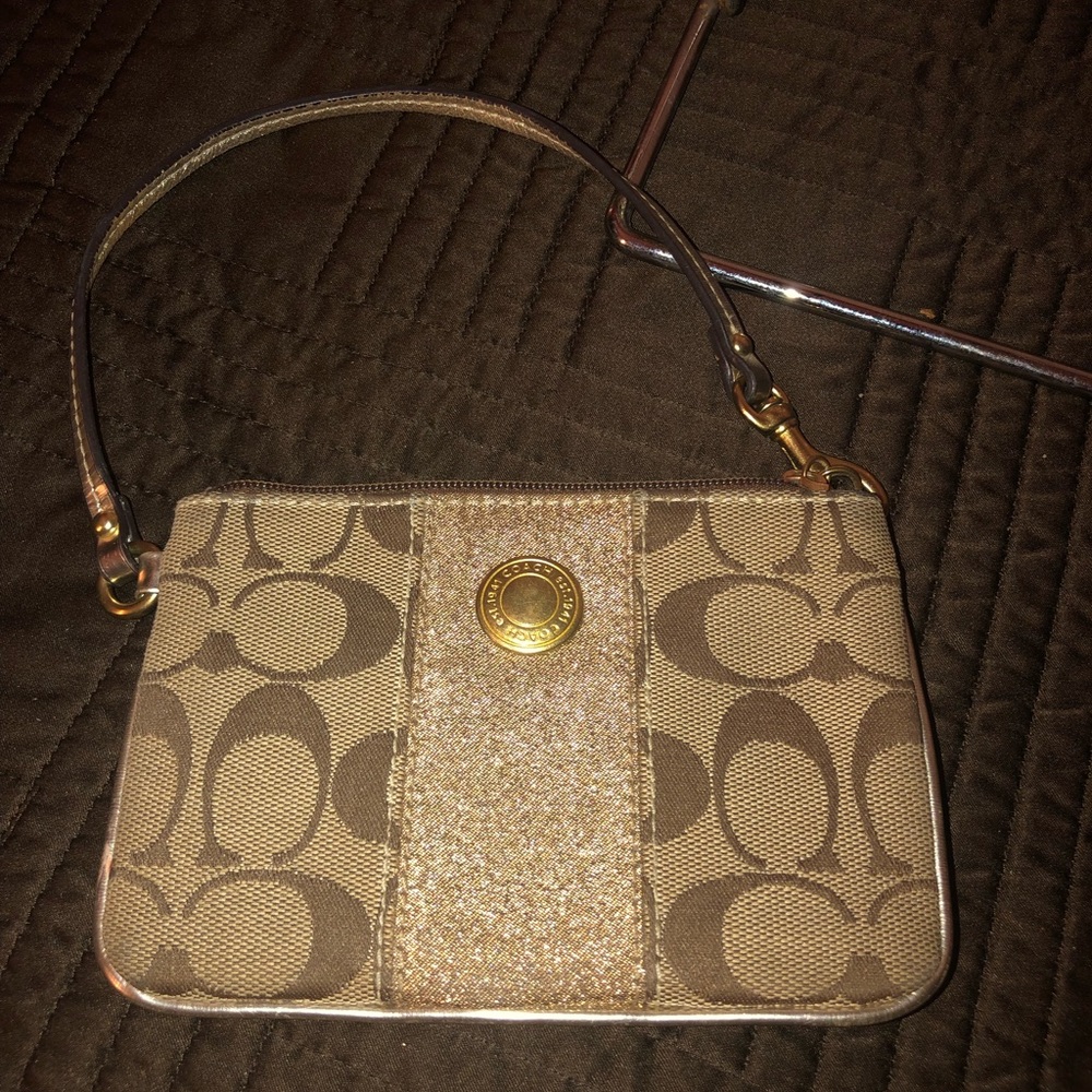 Gold Coach Wristlet